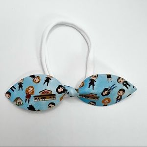 Schitts Creek infant headband bow. Vegan leather. Handmade.